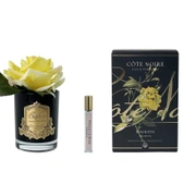 Роза-диффузор FRENCH ROSE YELLOW желтый черная ваза, 1 спрей 10 мл