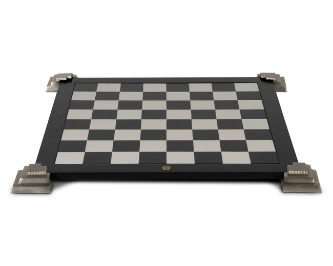 Доска для игры в шахматы и шашки AUTHENTIC MODELS , двусторонняя, черный с белым, серебро, 47х47 Доска для игры в шахматы и шашки AUTHENTIC MODELS , двусторонняя, черный с белым, серебро, 47х47