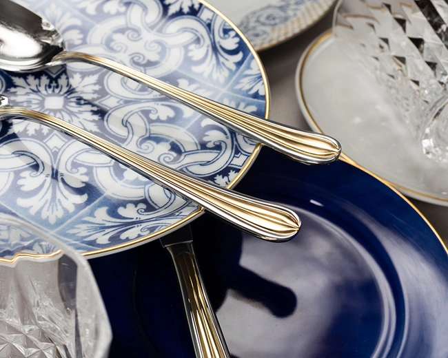 DUO gold on design 47-48столовые приборы, сталь 18/10, золото, 24 шт. (6 ложек + 6 вилок + 6 ножей DUO gold on design 47-48столовые приборы, сталь 18/10, золото, 24 шт. (6 ложек + 6 вилок + 6 ножей