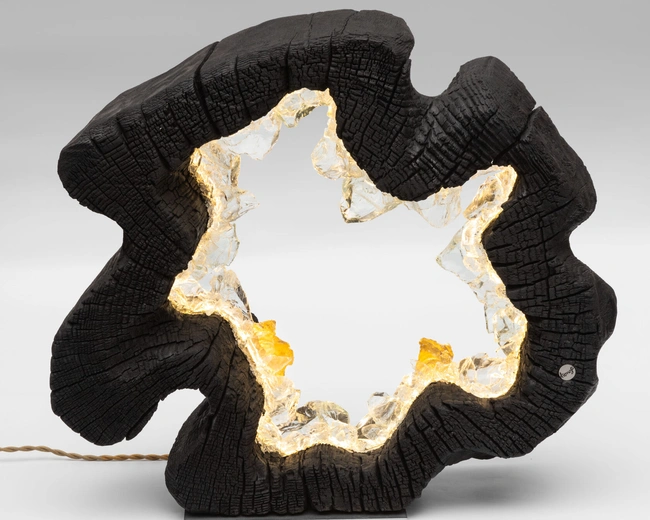 Светильник декоративный BLACK RING, 50х50х15 см, дерево, стекло, золото, ручная работа