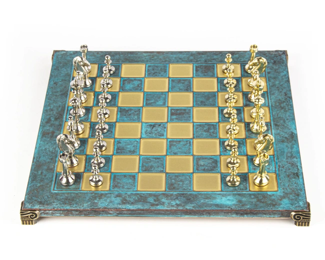 CLASSIC METAL CHESSШахматы классические, 44х44 см, золото с серебром, патина, бирюзовый, металл CLASSIC METAL CHESSШахматы классические, 44х44 см, золото с серебром, патина, бирюзовый, металл