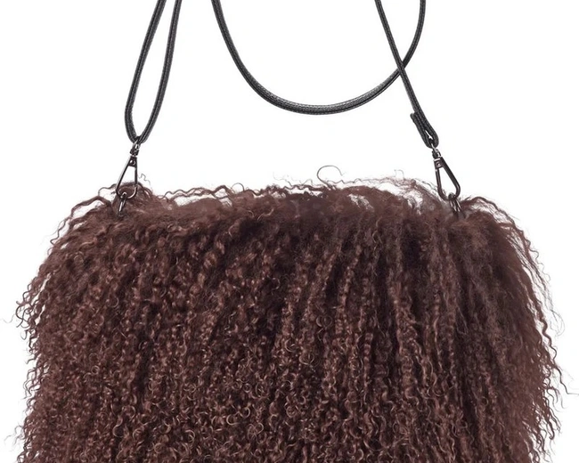 JASMIN BAG Coffee Bean Сумка-муфта коричневый 19/26, козий мех 30/40
