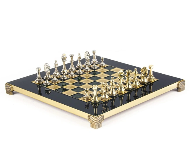 CLASSIC METAL CHESSШахматы классические, золото с серебром, зеленый, 28х28 см, металл CLASSIC METAL CHESSШахматы классические, золото с серебром, зеленый, 28х28 см, металл
