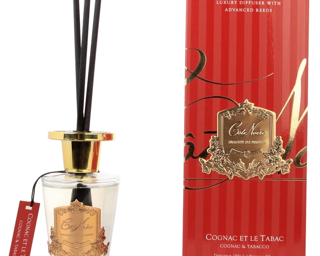 COGNAC ET LE TABAC Диффузор, золотой декор, 150 мл, ВхШхД 30х10,5х10,5 см