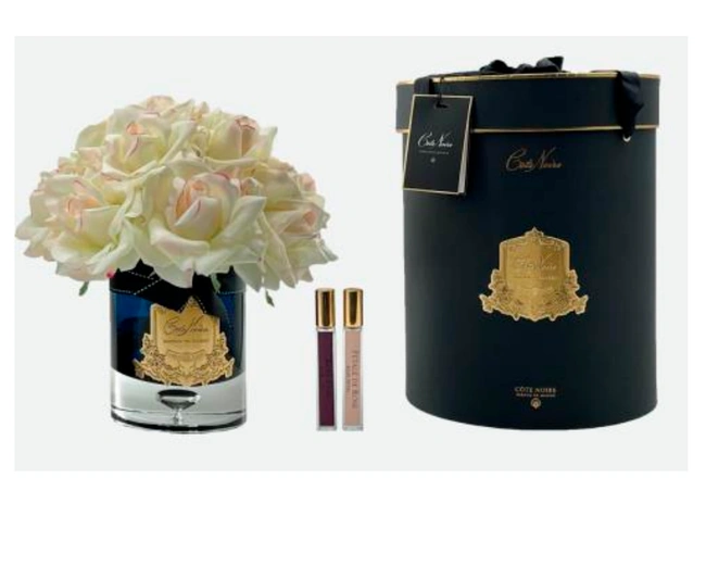 GRAND BOUQUET black glass blush Большой букет роз, 2 спрея по 10 мл, черная ваза, бледно-ро