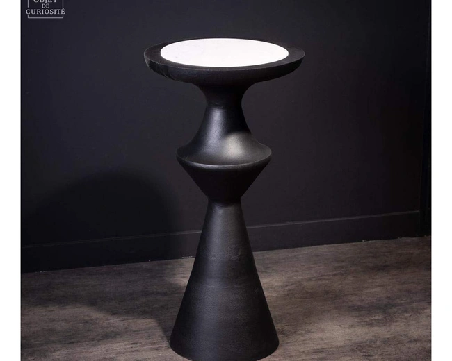 Side table (L)Столик диам 37,5 Н 73 см металл, мрамор