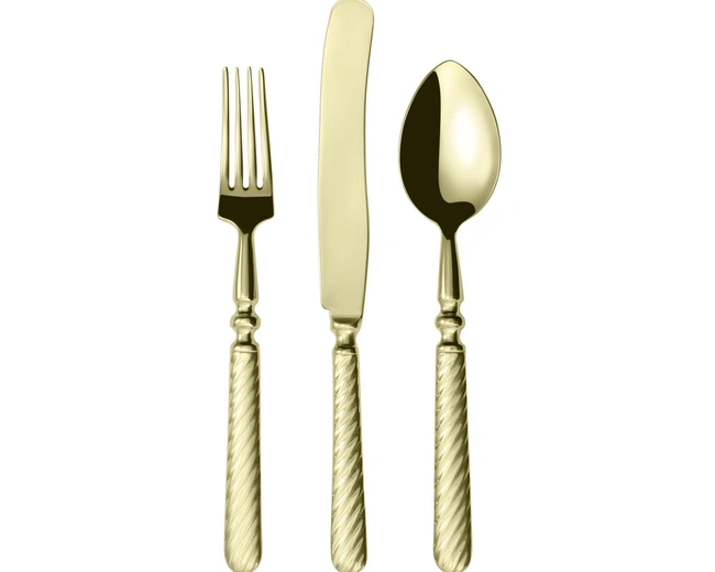 SOBOR CHAMPAGNE GLOSSY 89столовые приборы, сталь 18/10, цвет шампань, 24 шт. (6 ложек + 6 вилок + 6
