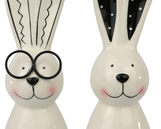 Набор 2 фигурки зайцев MONOCHROME EASTER 5,7x5,5x20см керамика