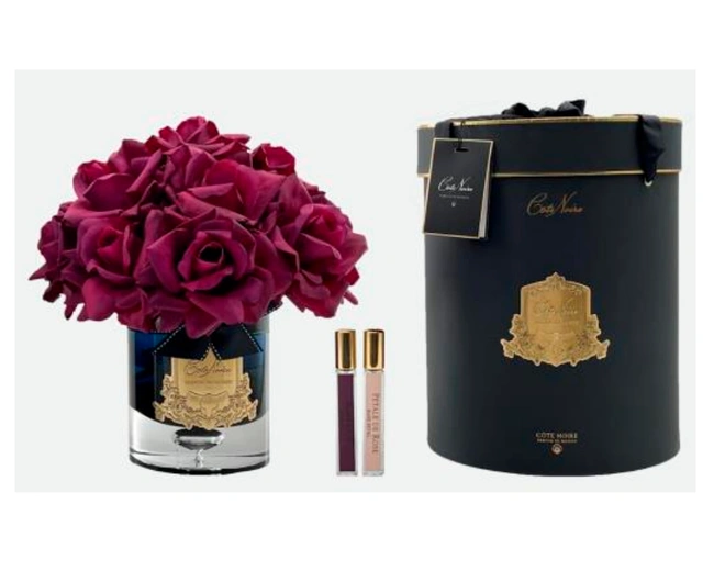 GRAND BOUQUET black glass carmine redБольшой букет роз, 2 спрея по 10 мл, черная ваза, крас