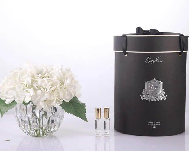 HYDRANGEAS white Гортензии цвет белый, 2 спрея, ВхШхД 32х26х26 см