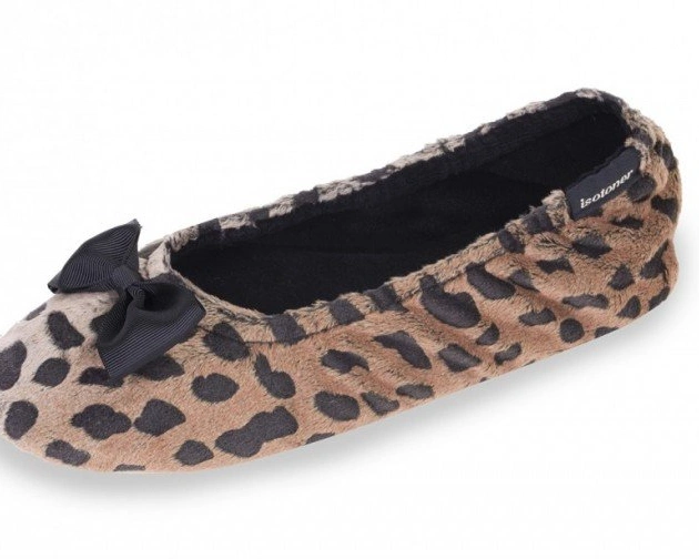 IS 97055 Тап.ж. Балеринки Стриженный иск.мех на коже Леопард / LEOPARD