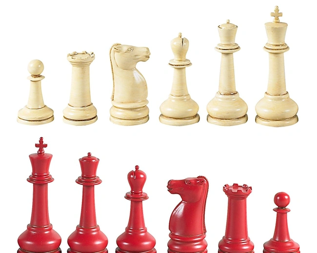 Набор шахматных фигур AUTHENTIC MODELS Master Staunton, красный и слоновая кость, 12х4,5х4,5 см