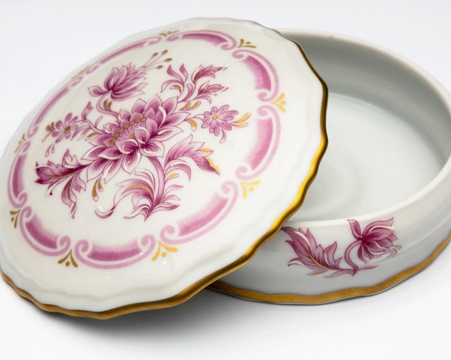 Шкатулка VALERIE ANEMONE, диам 11 см, лиможский фарфор Шкатулка VALERIE ANEMONE, диам 11 см, лиможский фарфор