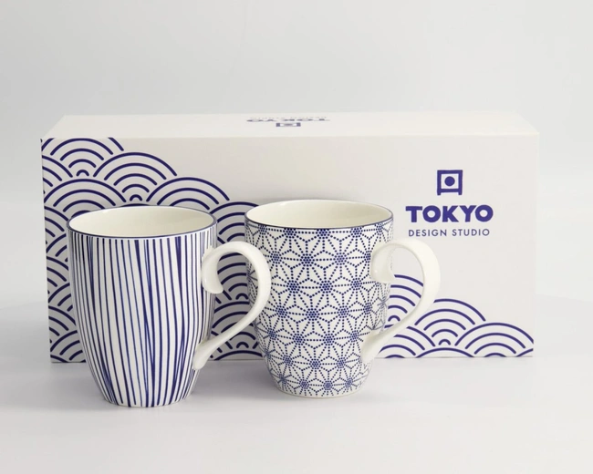 Набор кружек Tokyo Design Nippon Blue 2шт 8.5x10.2см 340 мл, фарфор Набор кружек Tokyo Design Nippon Blue 2шт 8.5x10.2см 340 мл, фарфор