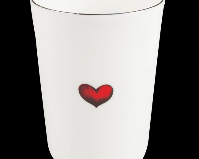 Стаканчик для зубных щеток Rory Dobner RED LOVE HEART, 7,5 h10 фарфор