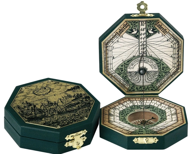 Солнечные часы Hemisferium Brass Octagonal 7,3 х Н 2см, бронза