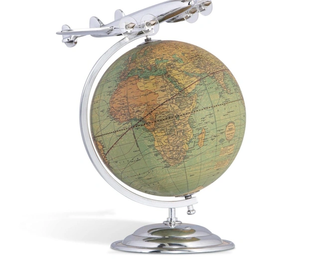 Глобус с самолетом AUTHENTIC MODELS On top of the world 22х26,5 Н.31