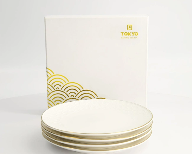 Набор тарелок Nippon White Gold 4 шт 19 см, фарфор Набор тарелок Nippon White Gold 4 шт 19 см, фарфор