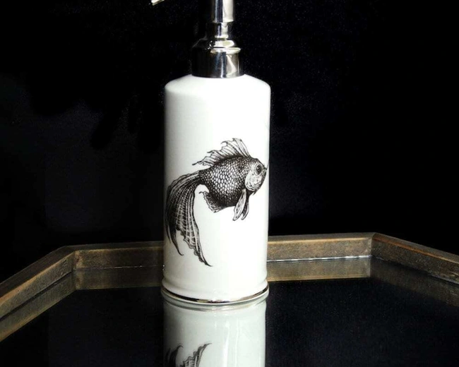 Дозатор жидкого мыла Rory Dobner SMOKEY FISH, 250 мл, фарфор