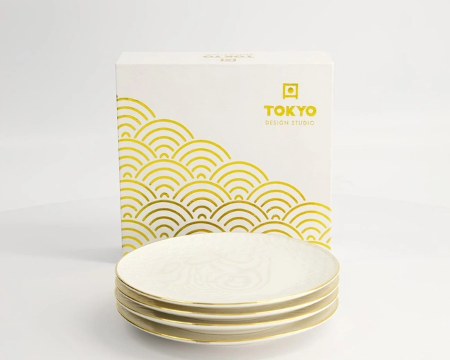 Набор тарелок Tokyo Design Nippon Rim gold, 4шт, 15 см, фарфор Набор тарелок Tokyo Design Nippon Rim gold, 4шт, 15 см, фарфор