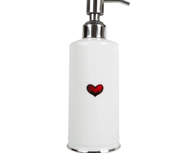 Дозатор жидкого мыла Rory Dobner RED LOVE HEART, 250 мл, фарфор