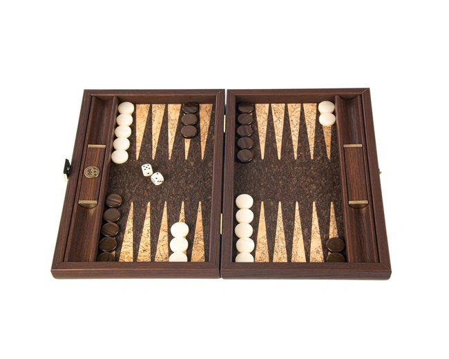 BACKGAMMON Нарды с боковыми стойками, 30x20см, отделка пробка