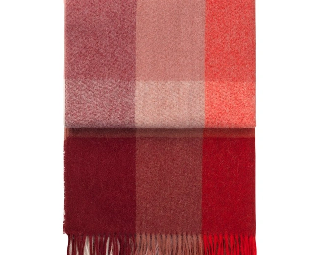 INCA stones RED Плед 130/200 , 50% альпака + 40% овечья шерсть + 10% микрофибра, 560 гр