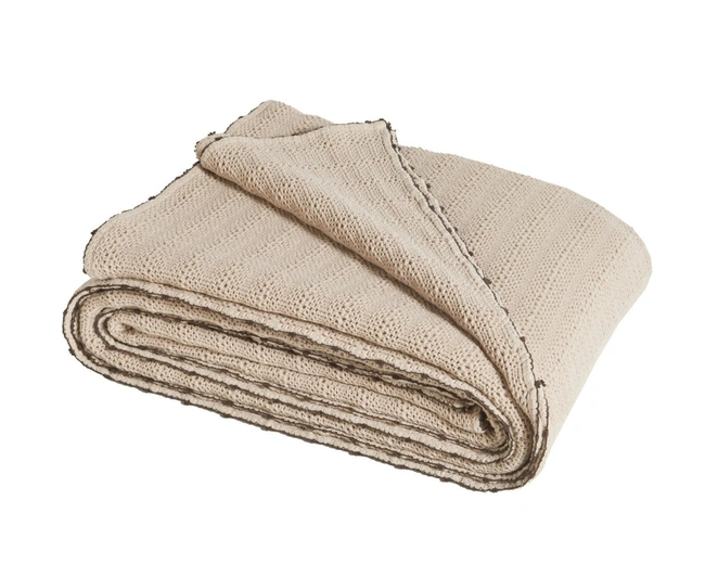 Покрывало ARTESIA CHANVRE 180Х260 бежевый 100% хлопок, 400 г/м2