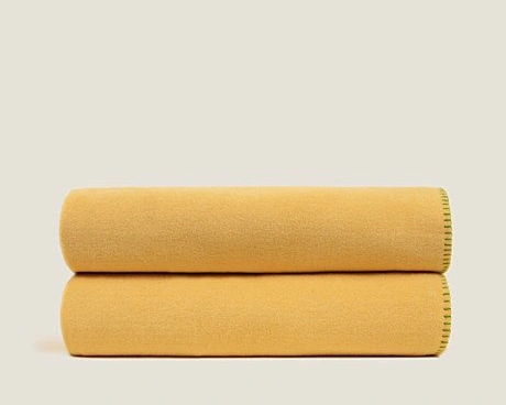 Плед Frati SOFT VISCOSE SENAPE, желтый, 160x200, вискоза 30% полиэстер 70%, 510г