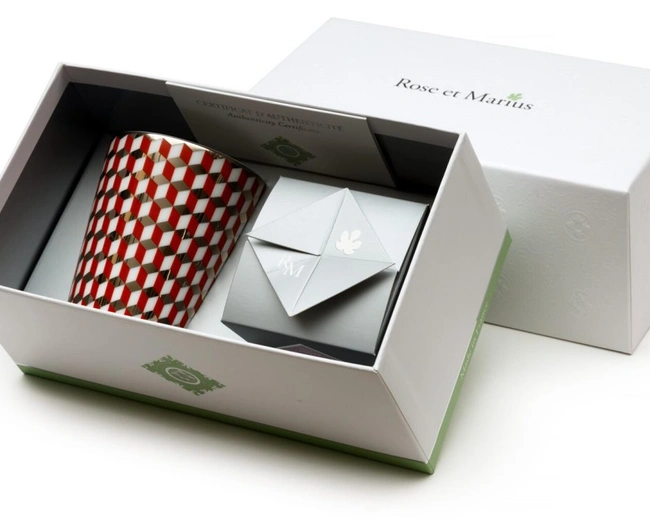 TOMETO ROUGE MOTIF PLATIN Свеча парфюмированная, лиможский фарфор с платиновым декором, зеленый, 200