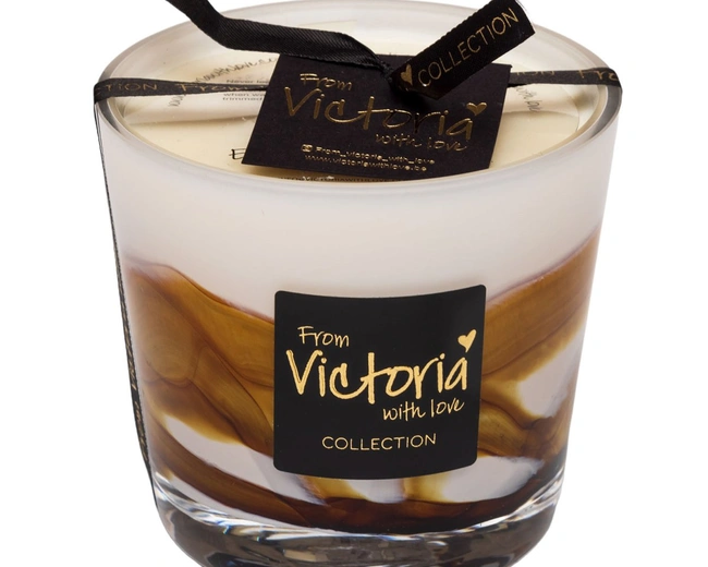Свеча ароматическая Victoria with Love Wave brown 400гр, выдувное стекло