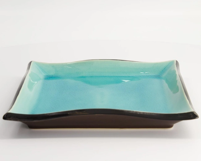 Тарелка Glassy Turquoise 22,2x22,2x3,2см, керамика