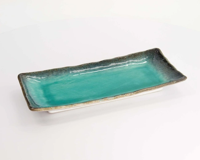 Тарелка Yamasaku Green Oblong 25,8x18,4x3,6см, керамика