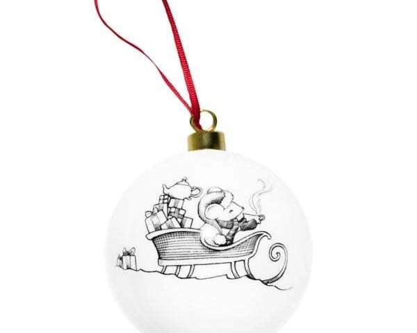 Шарик Rory Dobner MOUSE IN SLEIGH 8 см, фарфор