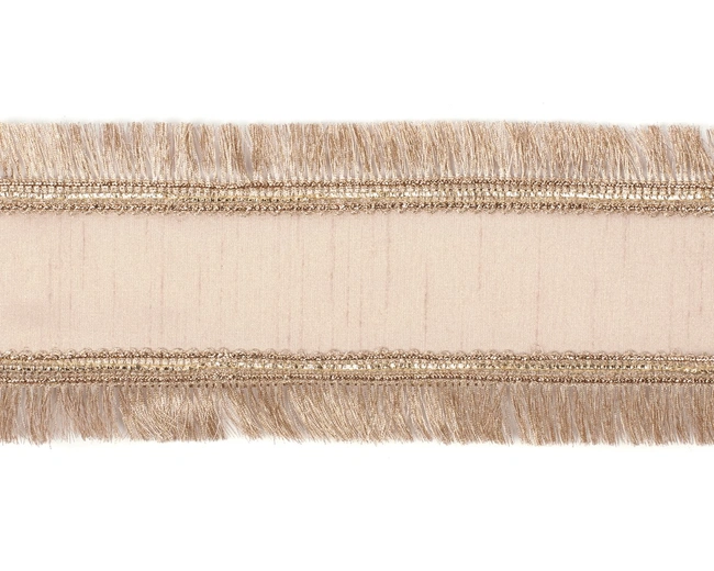 FRINGED EDGES RIBBON CRM/GLD Лента, край бахрома, кремовая с золотом шир 10см длина 5м