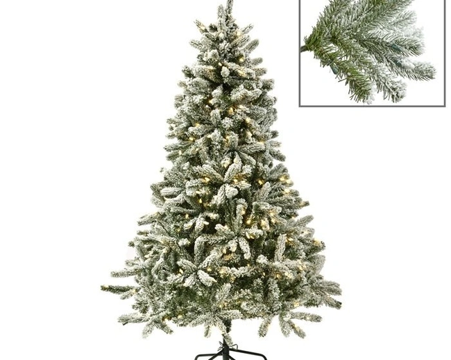 300LED LIT FRENCH FLOCK PINE TREE Елка зеленая 180см с подсветкой, диам 100см