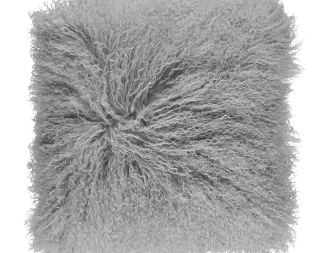 Tibetan Light GreyПодушка мех тибетской козы 40x40, длина 10-15 см Tibetan Light GreyПодушка мех тибетской козы 40x40, длина 10-15 см