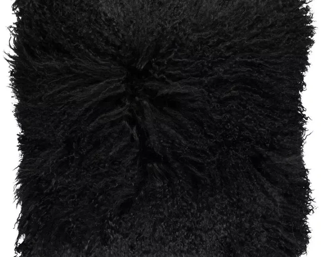 Tibetan Black Подушка мех тибетской козы 40x40, длина 10-15 см Tibetan Black Подушка мех тибетской козы 40x40, длина 10-15 см