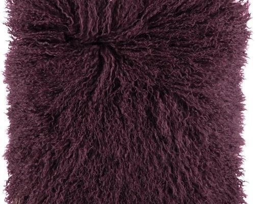 Tibetan Aubergine Подушка мех тибетской козы 40x40 Tibetan Aubergine Подушка мех тибетской козы 40x40