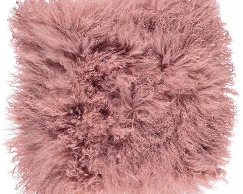 Tibetan Old Rose Подушка мех тибетской козы 40x40 Tibetan Old Rose Подушка мех тибетской козы 40x40