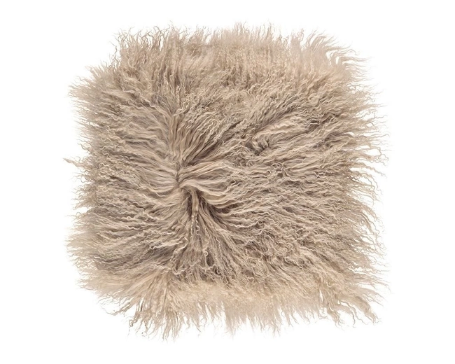 Tibetan Warm SandПодушка мех тибетской козы 40x40, длина 10-15 см Tibetan Warm SandПодушка мех тибетской козы 40x40, длина 10-15 см