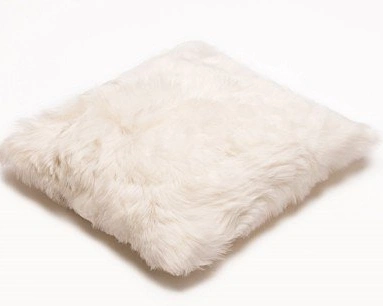 YAKU WHITE Подушка мех альпаки, 40х40 цвет белый, начинка конфорель, оборотная сторона ткань 100% бе
