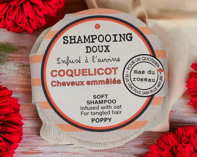 Шампунь COQUELICOT твердый 60гр, аромат лепестки мака, мягкое действие