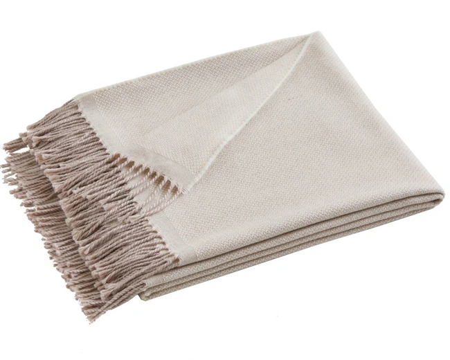 Плед COSY chanvre бежевый 130/170 шерсть меринос 100%, 220 г/м2
