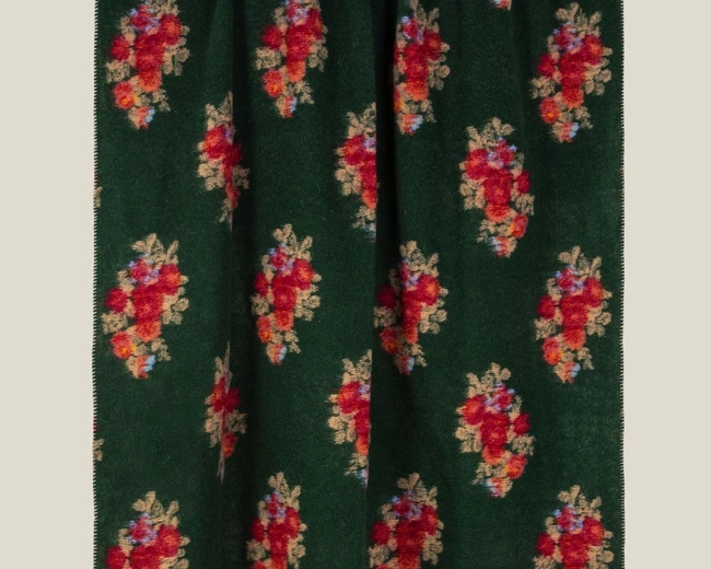 Плед MARY FLOWER GREEN 150x200 шерсть 55% полиэстер 45%, 1070г