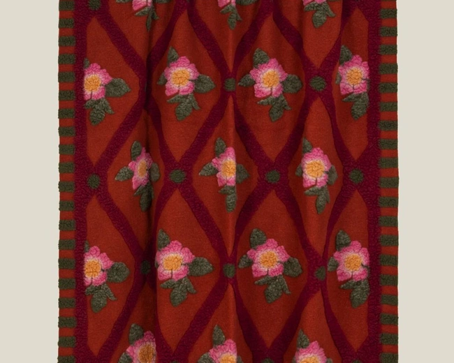 Плед Frati ROSE FLOWER RUGGINE 150x190, шерсть 80% полиэстер 20%, 900г