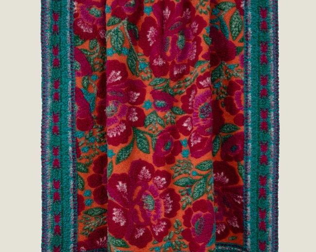 Плед Frati JAIPUR 150x190, розово-бирюзовый, шерсть 80% полиэстер 20%, 900г