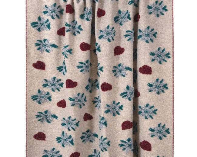 Плед Frati LOVE AND SNOW, бежево-зеленый, 150x190 шерсть 55% полиэстер 45%, 1070г