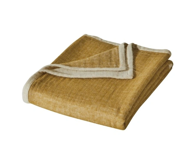 Плед ALIZES ochre 150х170 охра, 15% альпака 8% мохер 58% хлопок