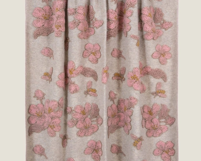 Плед Frati MAGNOLIA BEIGE, бежевый с розовым, 150x190 шерть 55% полиэстер 45%, 1070г
